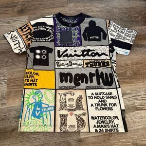 Louis Vuitton LV fanzine motif cotton graphic t shirt • XS